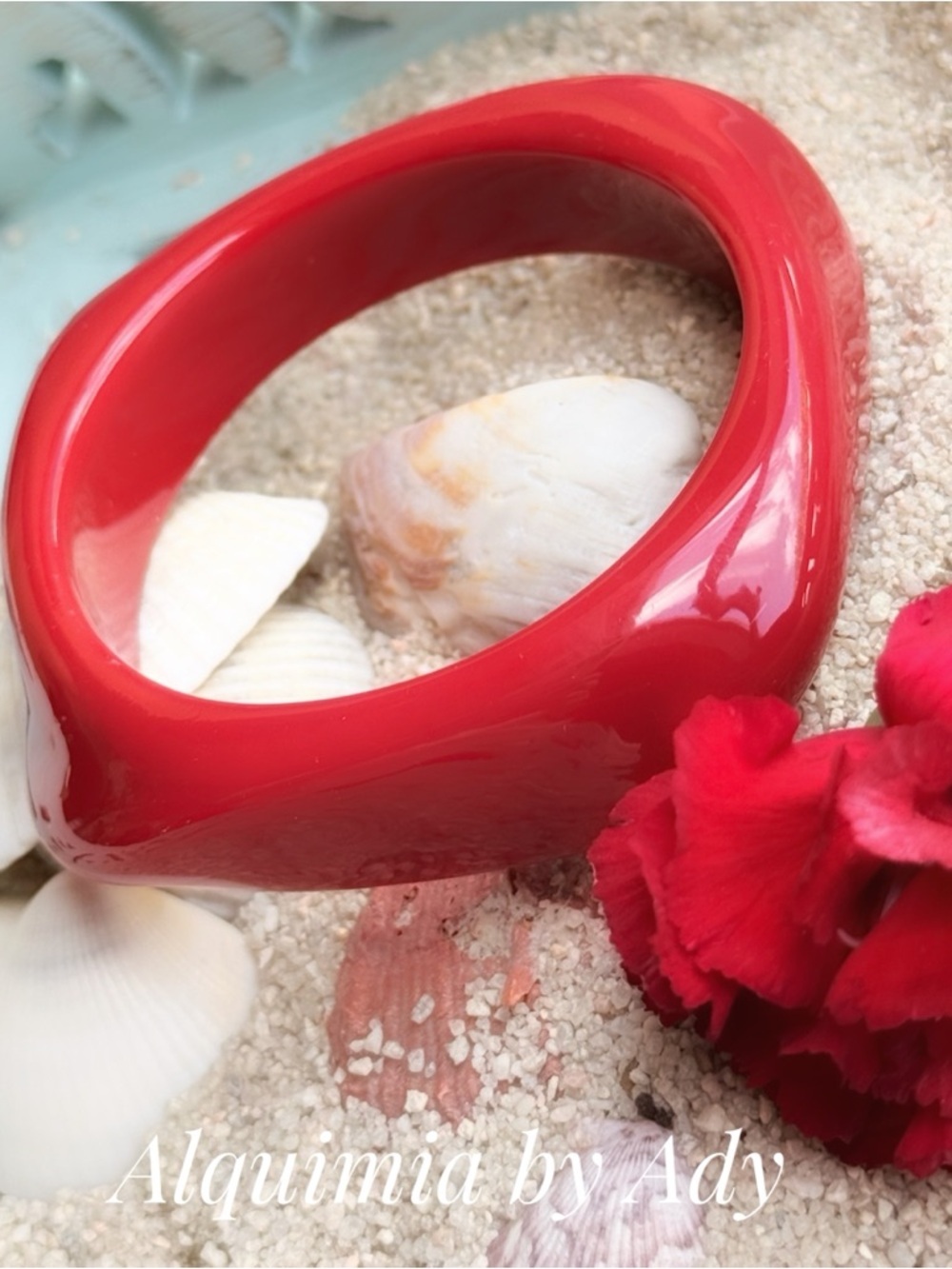 Alquimia Red Resin Bangle Bracelet